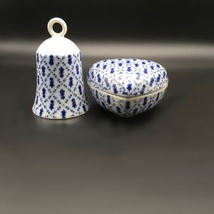 Vintage Holly Hobbie Heart Trinket Box & Bell Set